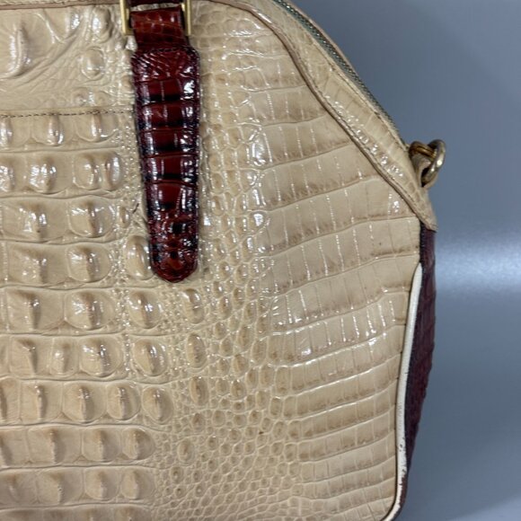 Brahmin Hudson Croc Embossed Leather Twill Tri- Texture Satchel - Picture 6 of 15